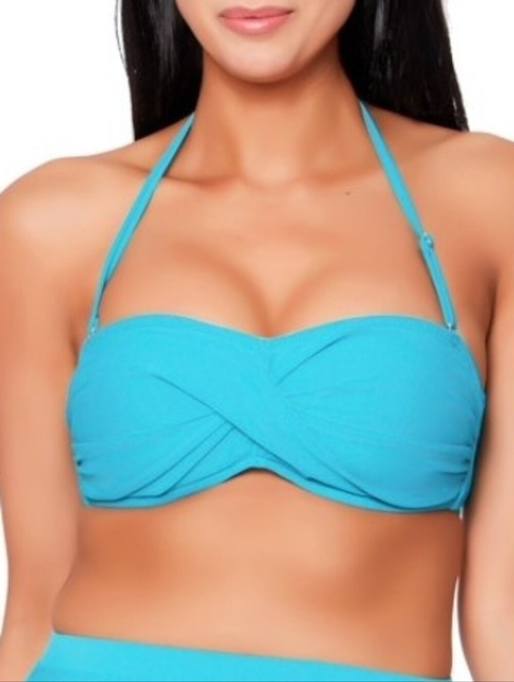 Jessica Simpson JS Bandeau Swim Top Removable Strap Color Birdy Size Medium NWT